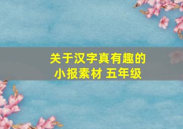 关于汉字真有趣的小报素材 五年级